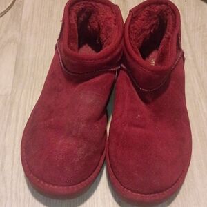 Maurices Burgandy Ugg Like Boots